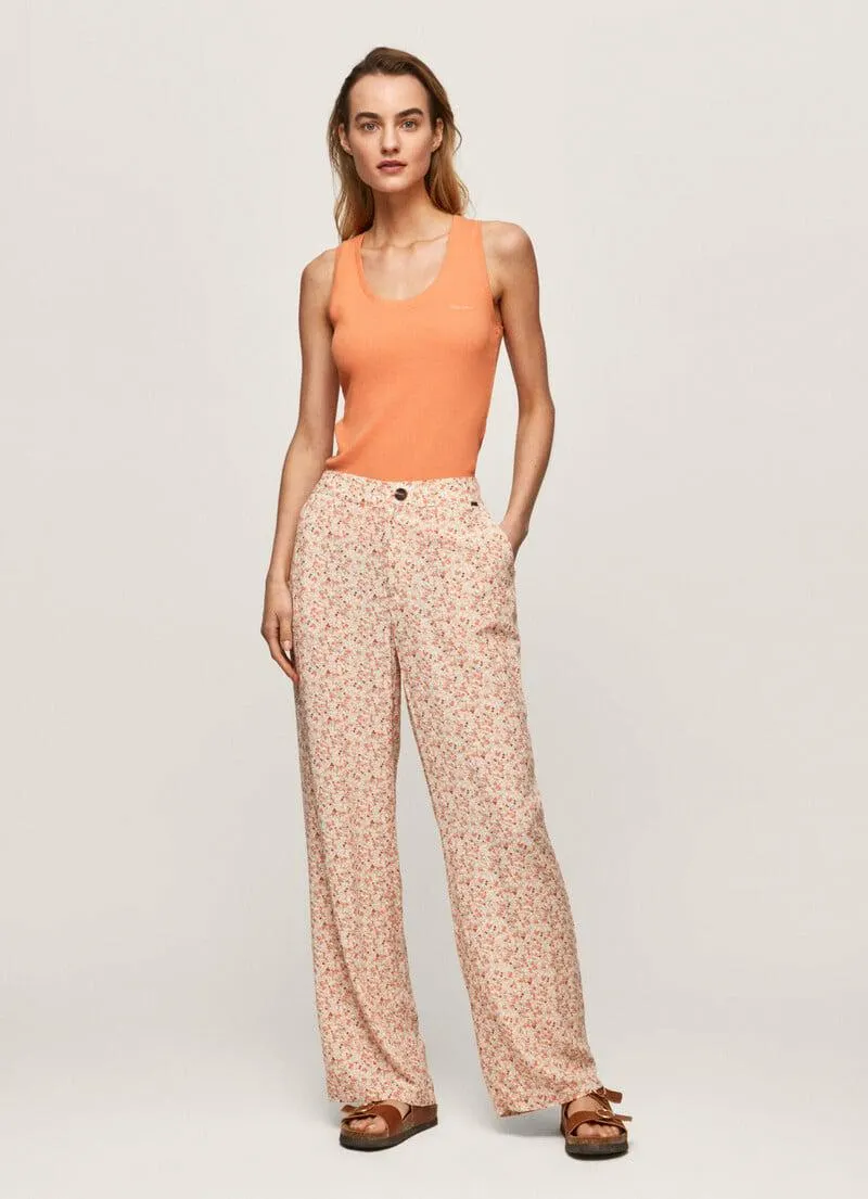 PANTALONES RECTOS ESTAMPADO FLORAL