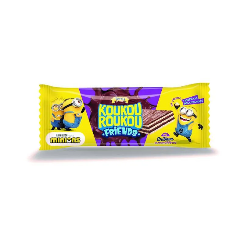 ΚΟΥΚΟΥΡΟΥΚΟΥ Minions Γκοφρέτα με Γέμιση Πραλίνας Φουντουκιού 25gr