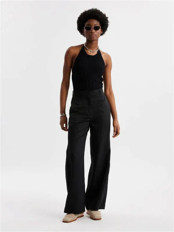 Vidda Linen Trousers Black