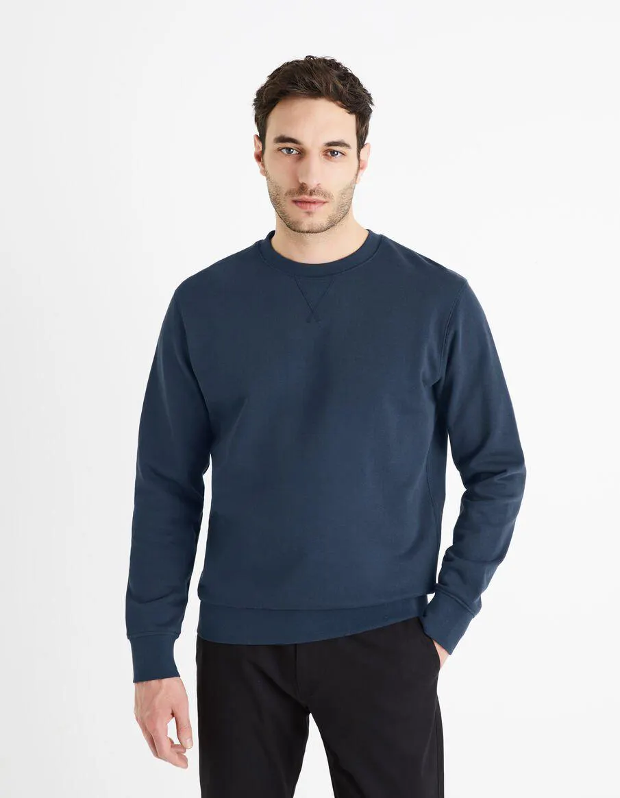 Sweat col rond 100% coton - marine