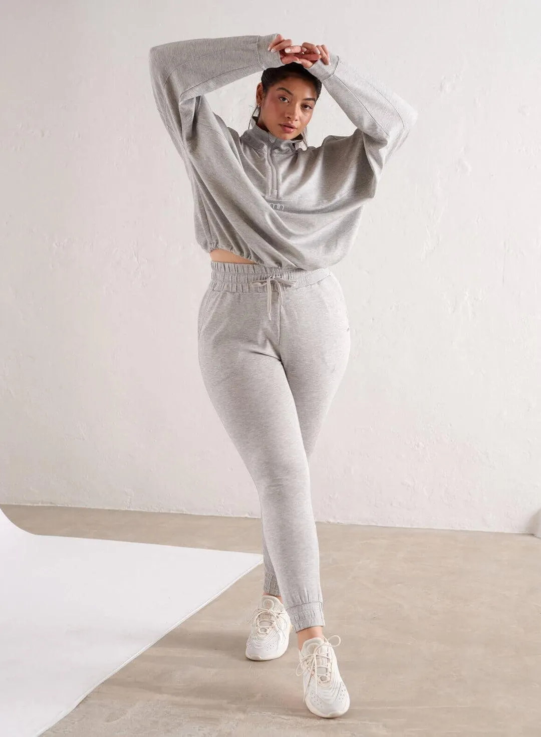LIGHT GREY MELANGE COMFY SWEATPANTS