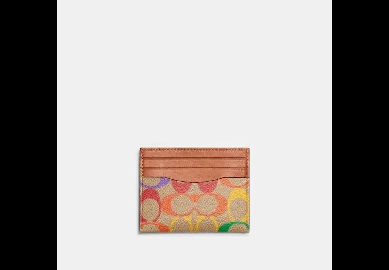 Card Case In Rainbow Signature Canvas