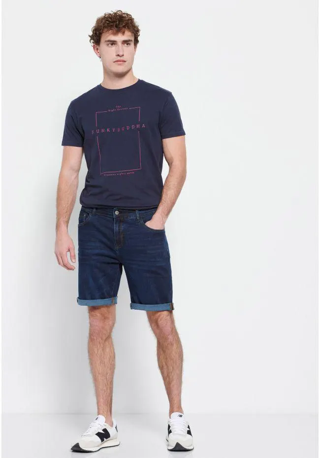 Τζιν βερμούδα με ελαφρύ ξεθώριασμα