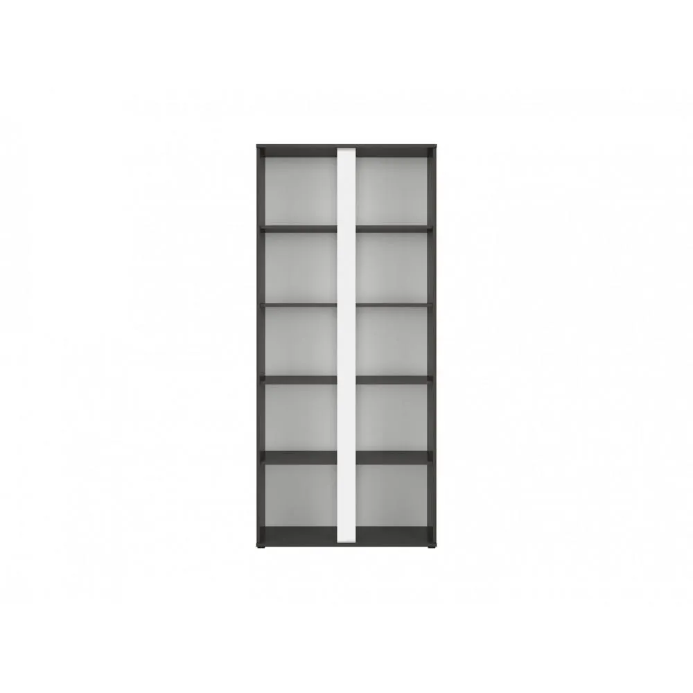 BRW - Βιβλιοθήκη με 4 ράφια χρώμα γκρι/λευκό 38,5x85,5x191,5 cm