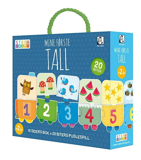 Bok og togpuslespill Tallene