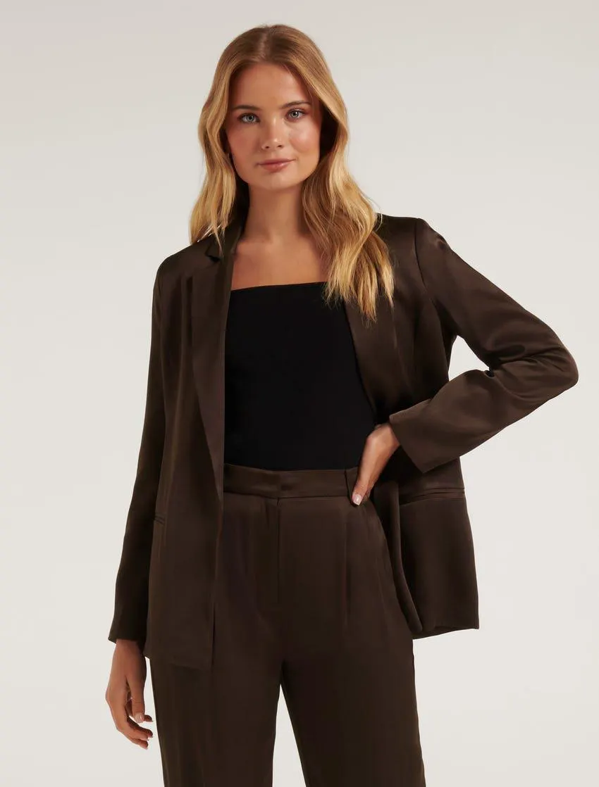 Sandy Satin Boyfriend Blazer