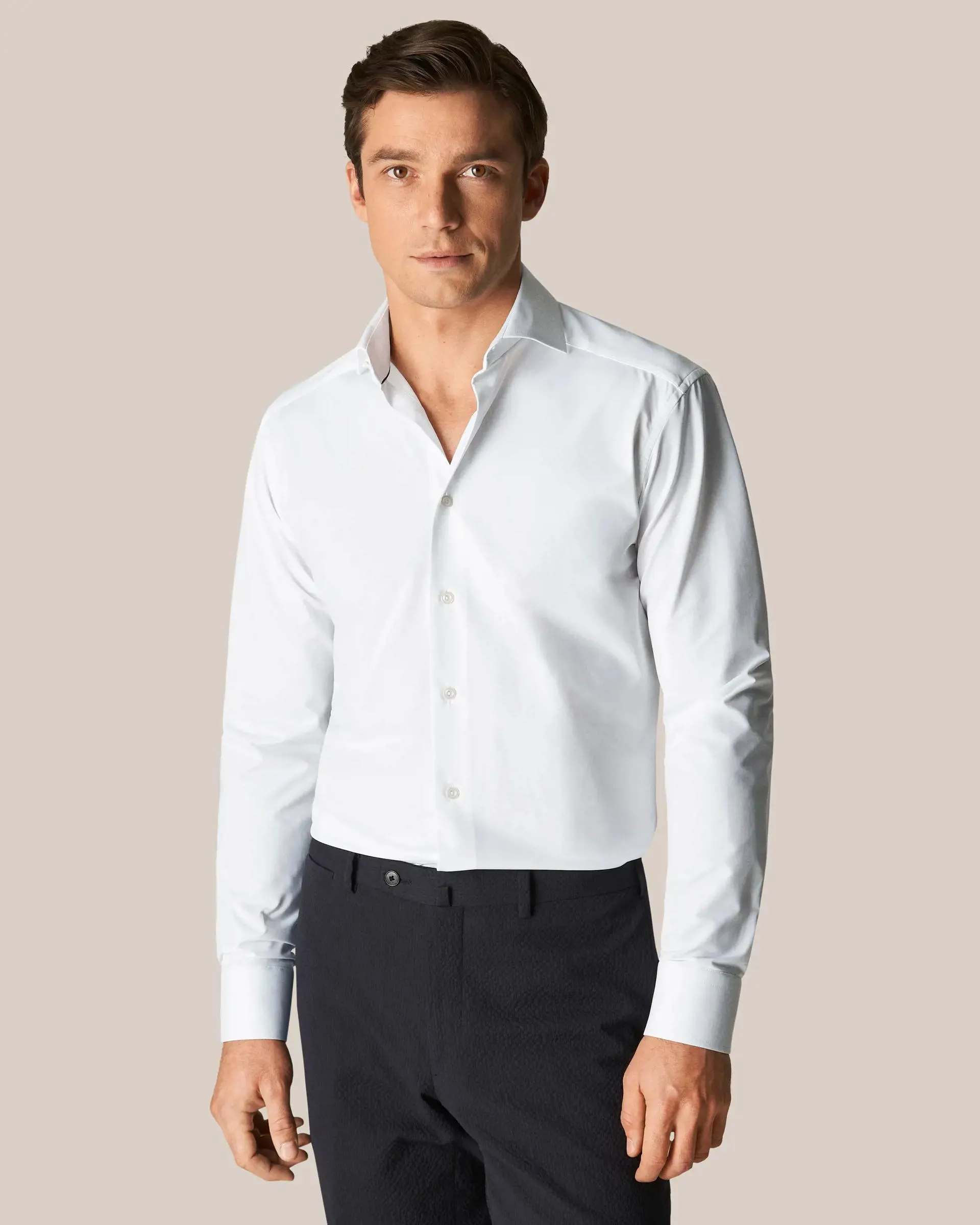 White Four-Way Stretch Shirt