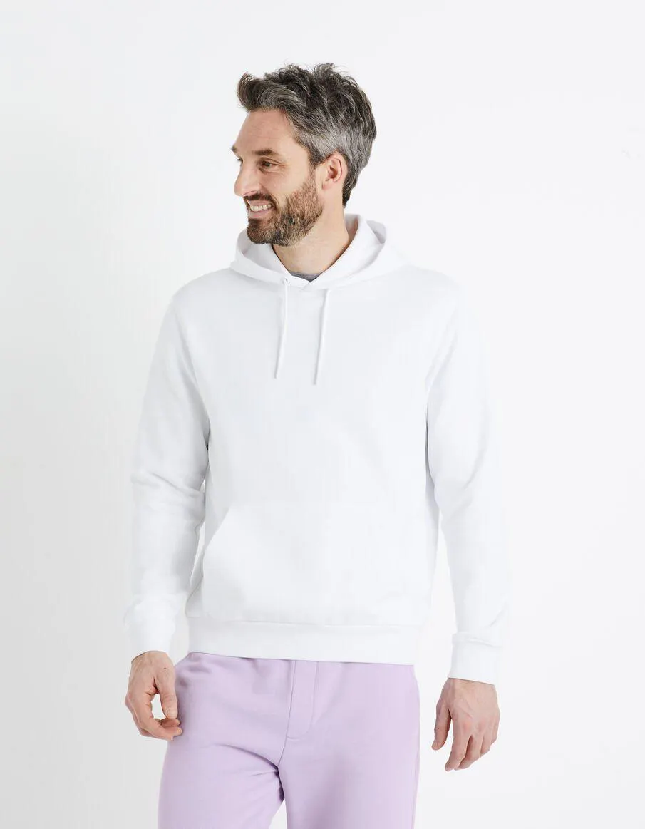Sweat à capuche 100% coton - blanc