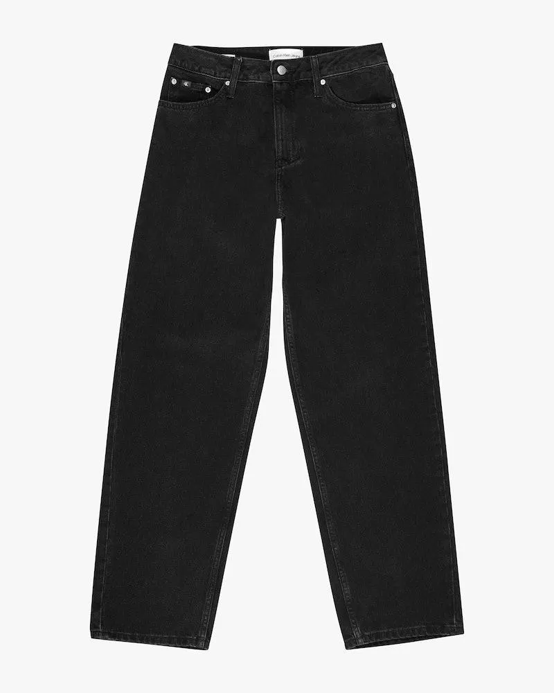 90's Straight Svart Jeans