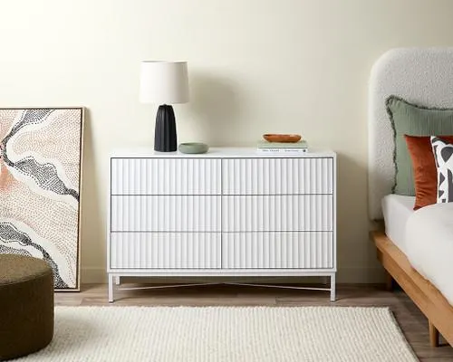 Nyla Six Drawer - White