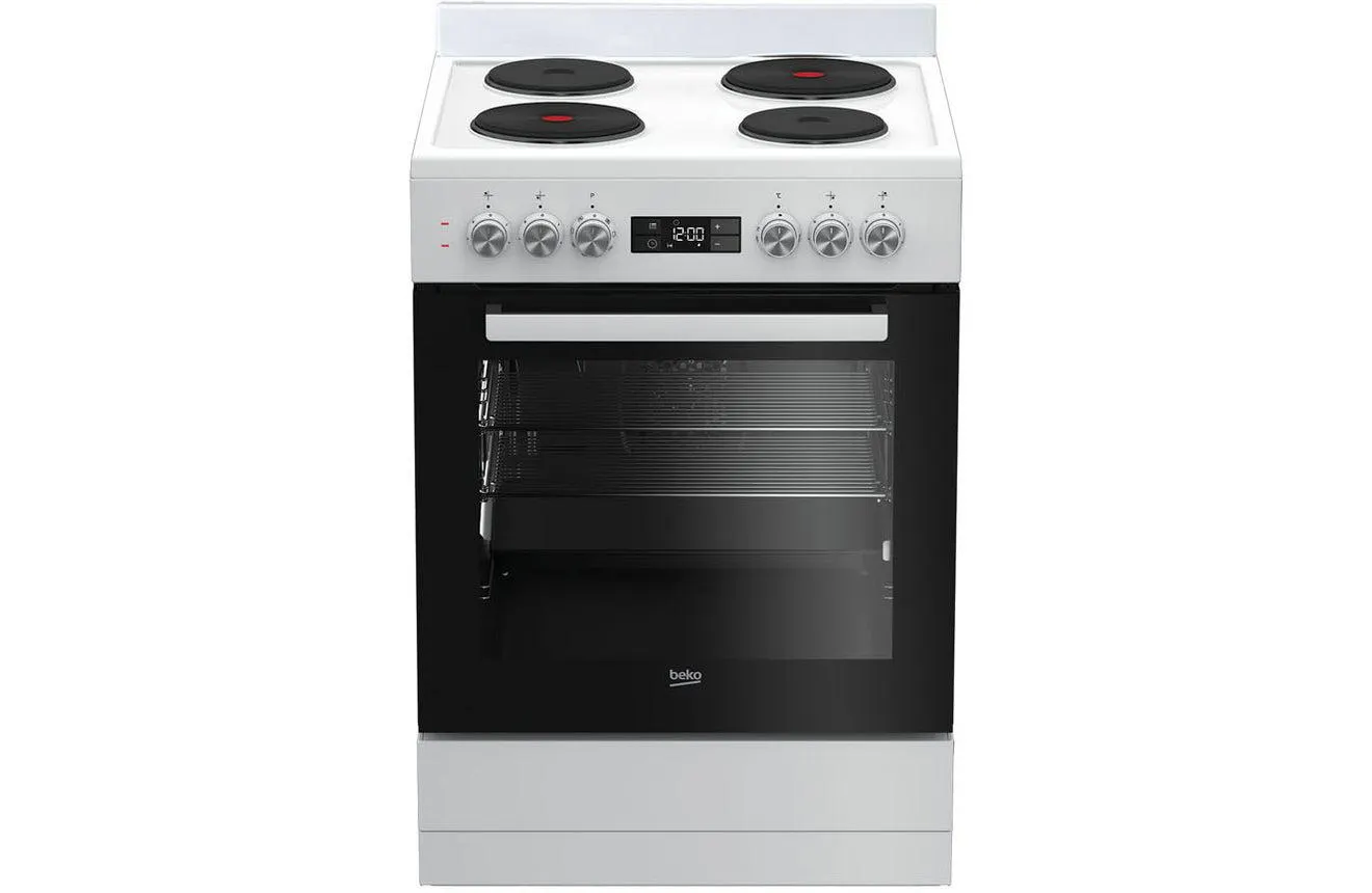 Beko 60cm Solid Hotplate Freestanding Oven - BFC60EMW1