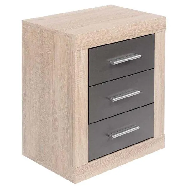 Mesita de noche 3 cajones Sara