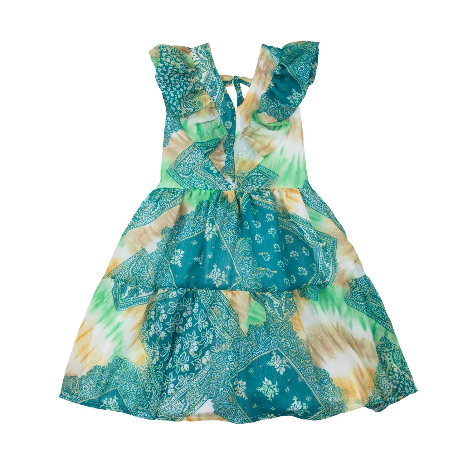 Φόρεμα καλοκαιρινό για κορίτσι σε πετρόλ χρώμα εμπριμέ -31.4008