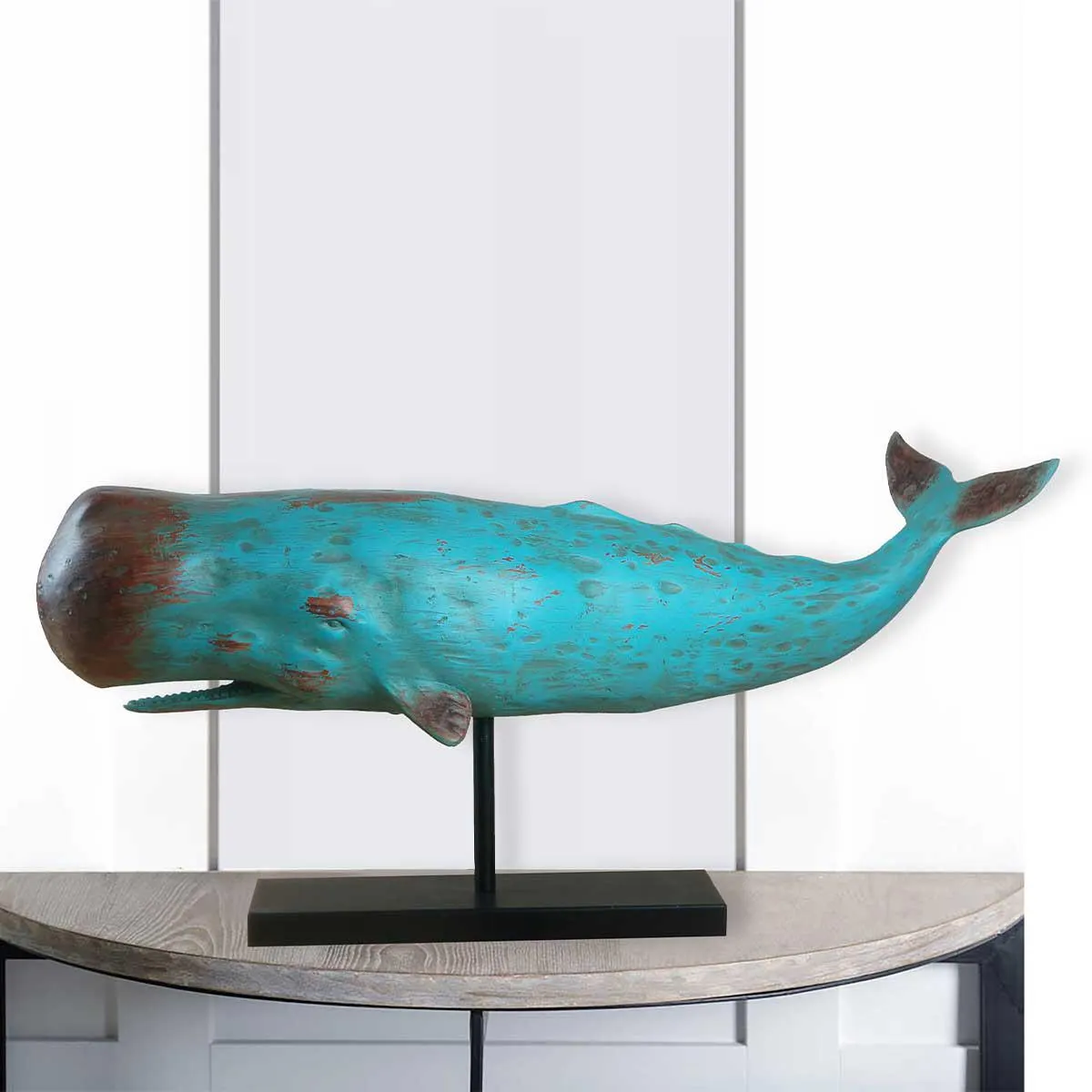 Blue Sperm Whale On Stand 77cm