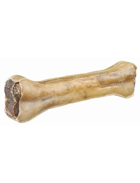 Hueso de piel relleno de nervio de toro, snack Trixie para perros