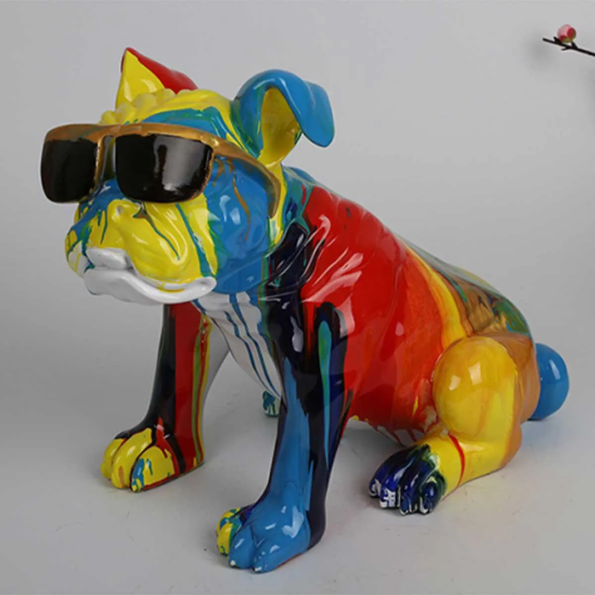 Coloured Bulldog Glasses 26cm