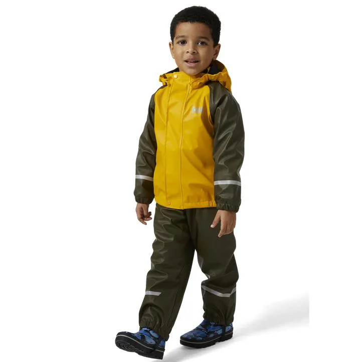 Bergen Fleece PU Rainset 2.0, regsnett barn, Grønn