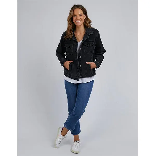 Angie Denim Jacket Wash Black