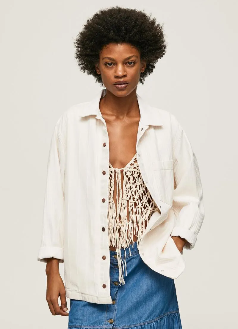 SOBRECAMISA DENIM ESTAMPADO RAYAS