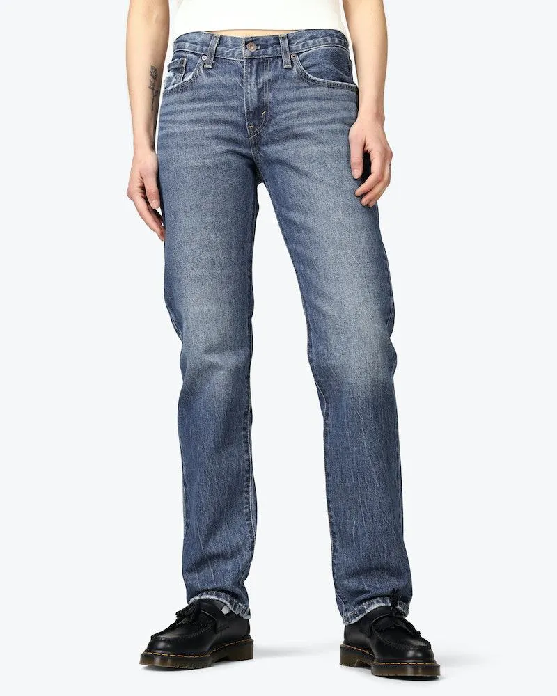 Middy Straight Mørk Blå Jeans