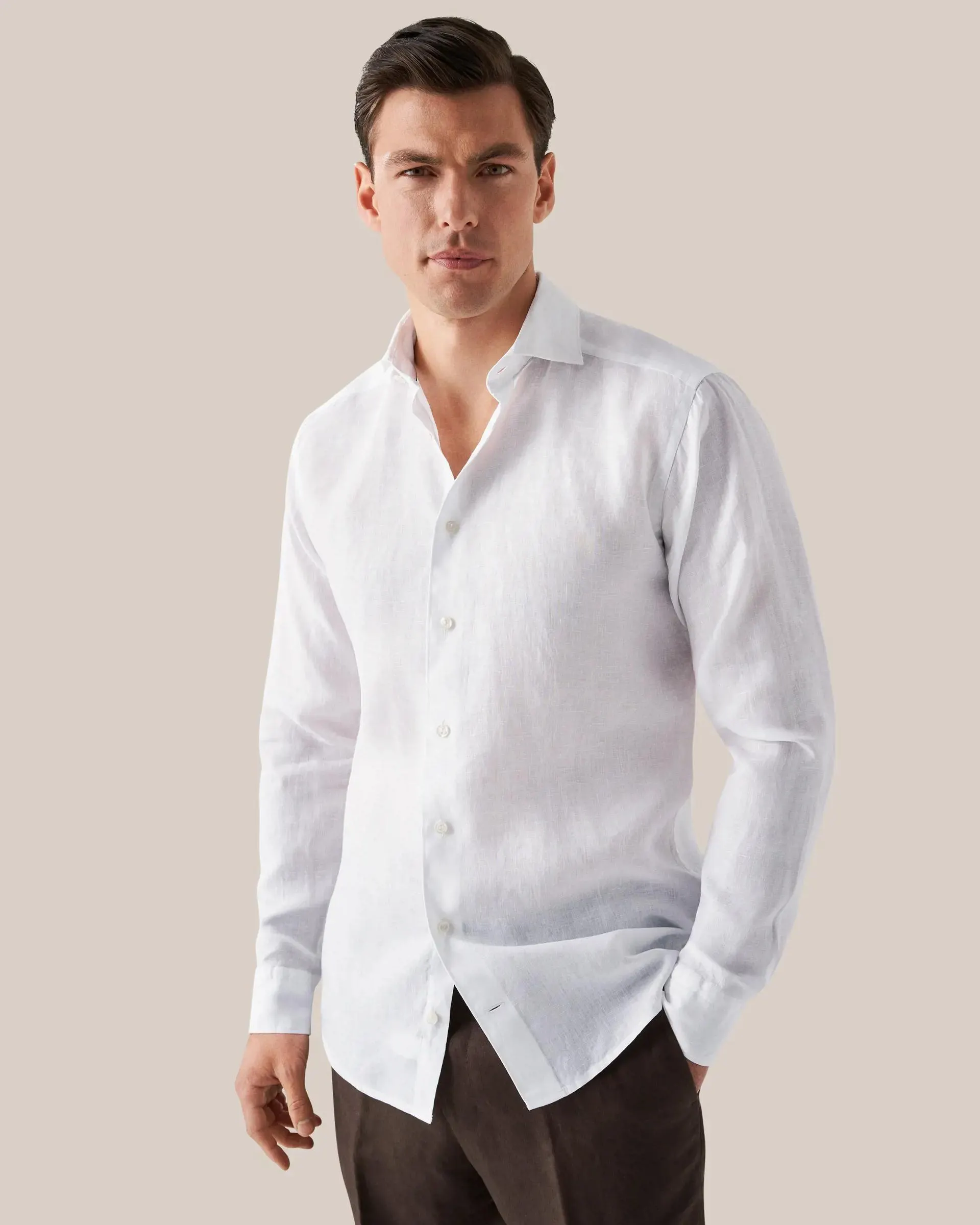 White Linen Shirt - Wide Spread