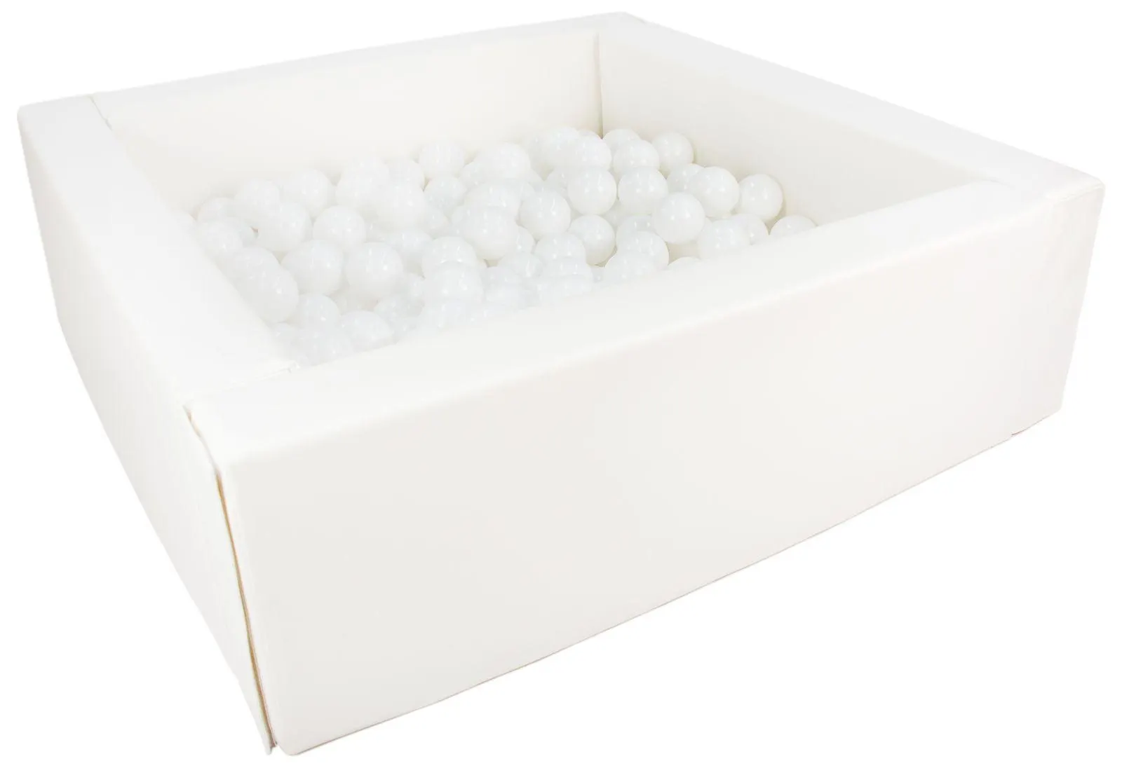 PRE ORDER MID AUGUST Eco Leather All White Soft Play Ball Pit - 200 balls