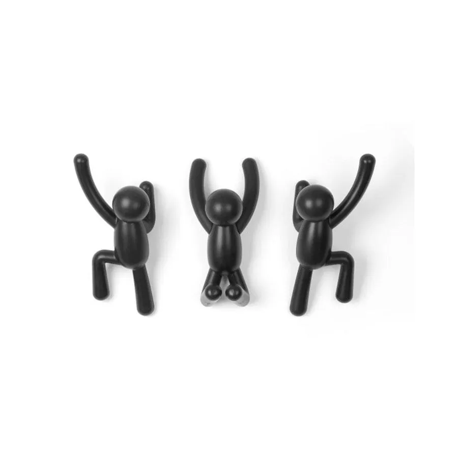 Umbra Buddy Wall Hooks (Set of 3) Black
