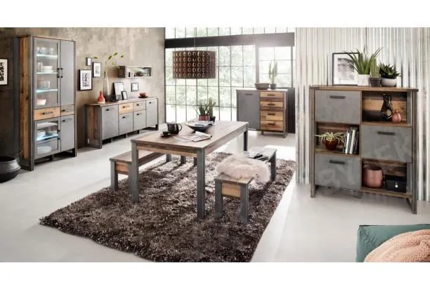 Jídelní stůl Prime 160x90 cm, vintage optika dřeva