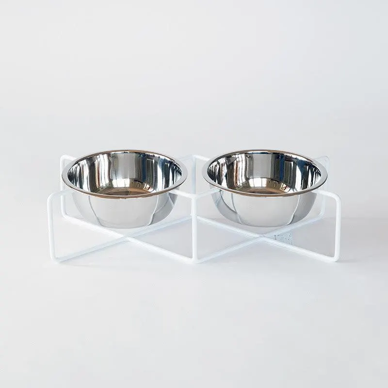 Number 8 Dog Feeder in White