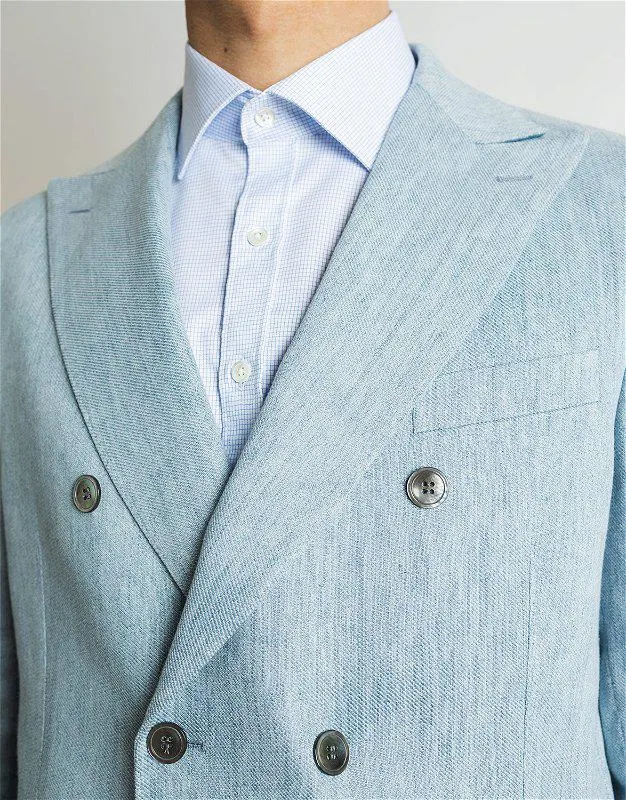 Farris Double Breasted Blazer Blue