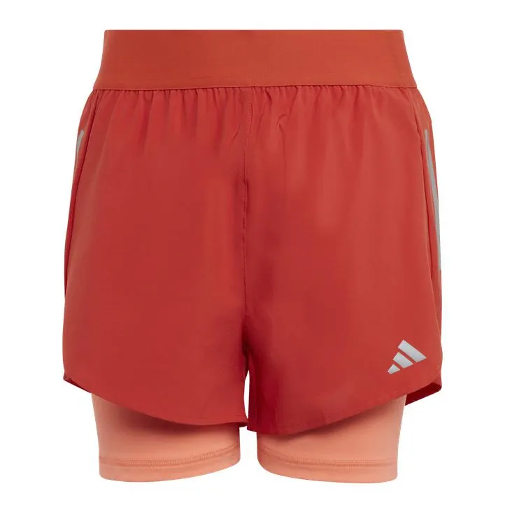 Two-in-One AEROREADY Woven Shorts, treningsshorts, junior, Rød