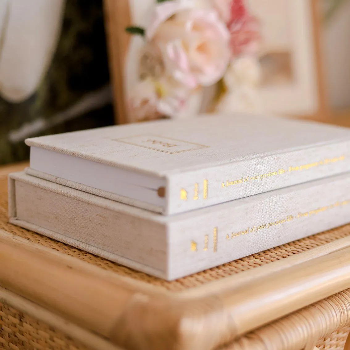 Baby Journal - Bebe Book With Keepsake Box And Pen - Oatmeal