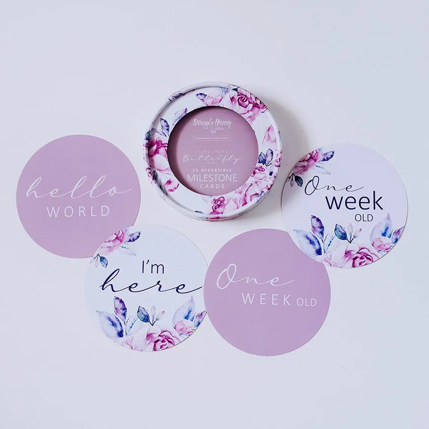 Milestone Cards - Lilac Skies And Butterfly