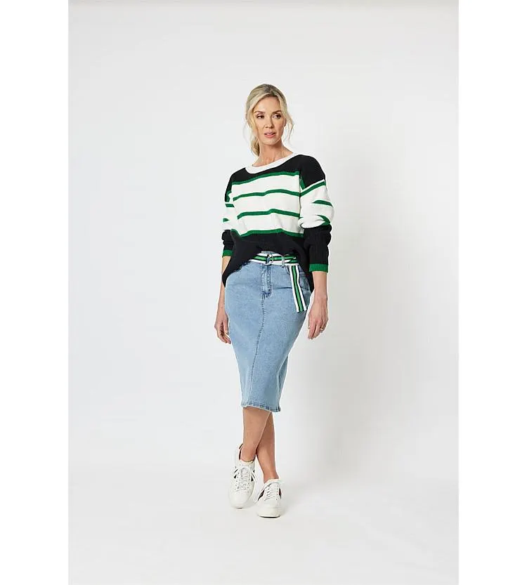 Gordon Smith Chunky Stripe Rib Knit Jumper