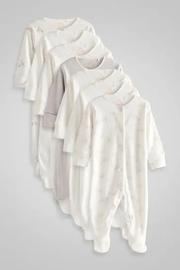 7 Pack Baby Printed Sleepsuits (0-2yrs)