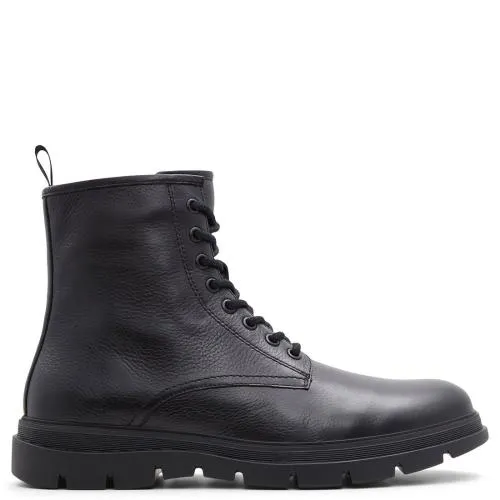 Μαύρο δερμάτινο ανδρικό μποτάκι GRAVELDIVER 00066714-MEN14