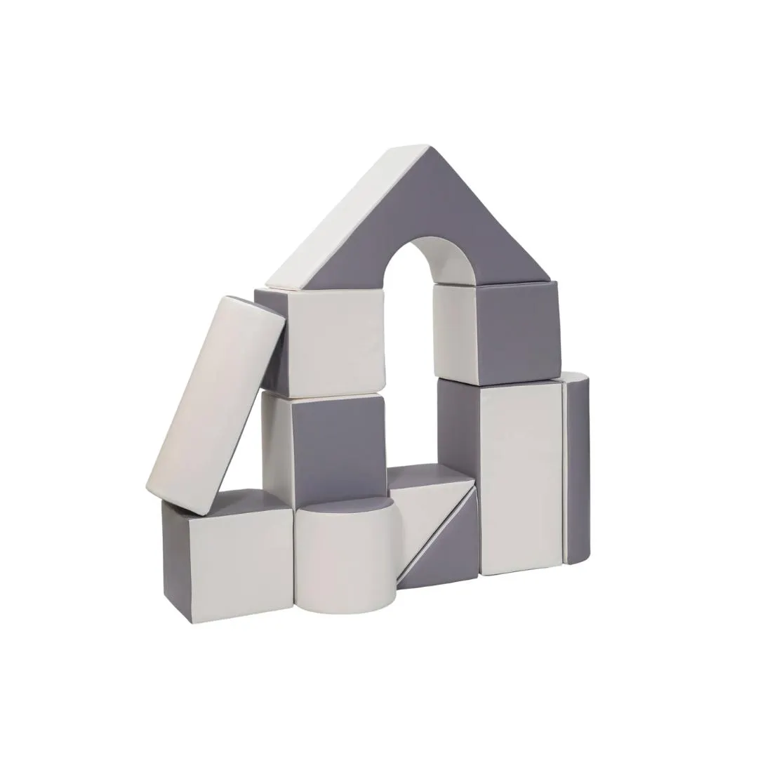 Eco Leather Castle Soft Play Set - Grey / White