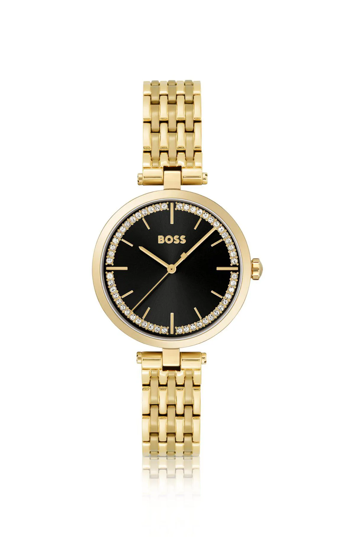 Gold-tone watch with link bracelet