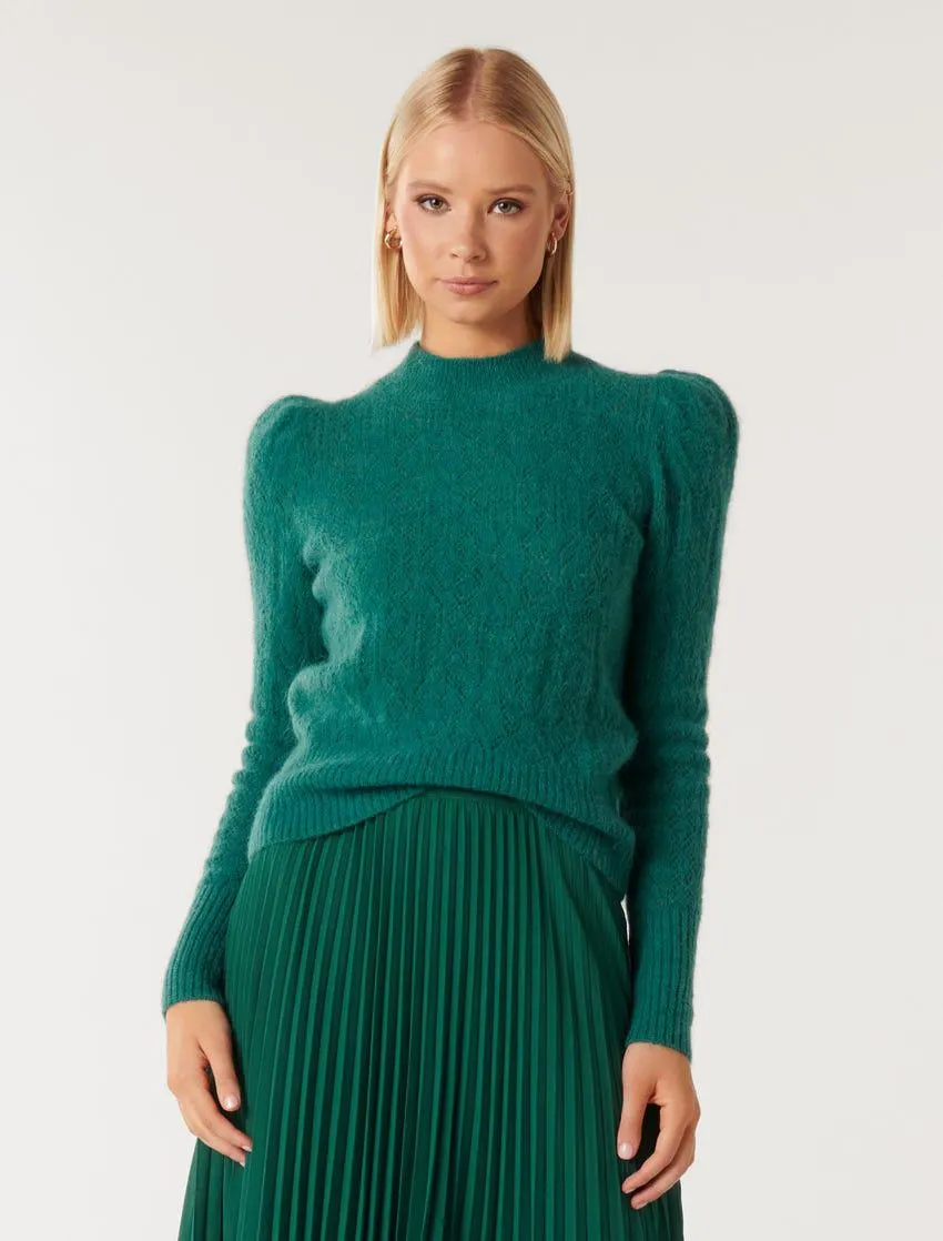 Nola Puff-Sleeve Knit Jumper