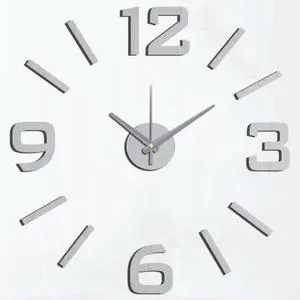 GAMA, stříbrná Nástěnné nalepovací hodiny