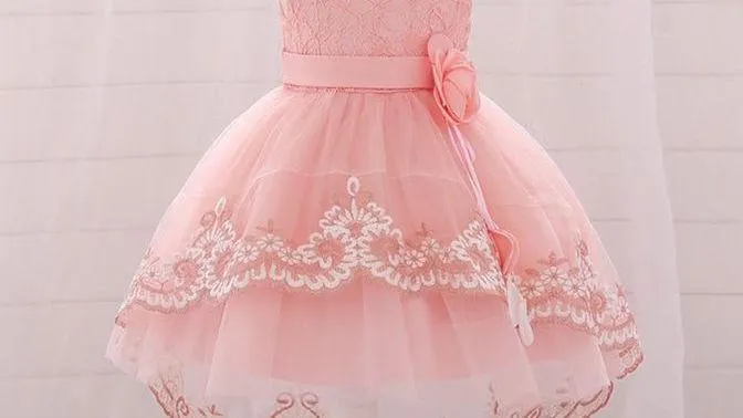 Baby girls Pretty Lace Deco Party Dress