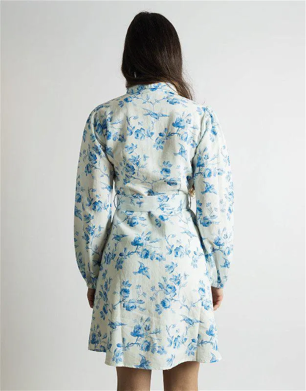 Berta Dress Blue Flower Garden