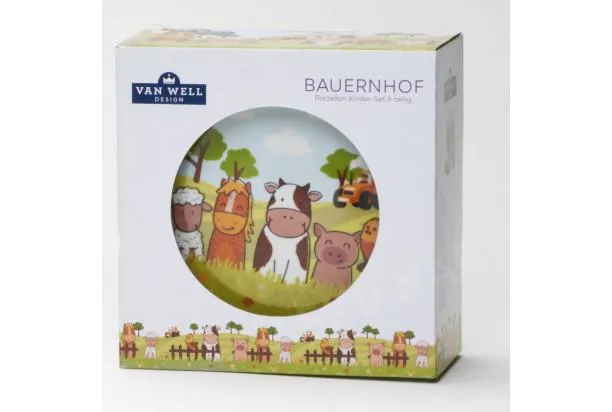 Dětská jídelní sada (3 díly) Zvířátka z farmy