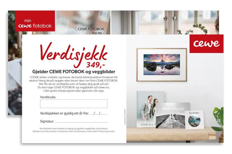Verdisjekk CEWE FOTOBOK & VEGGBILDE 349,-