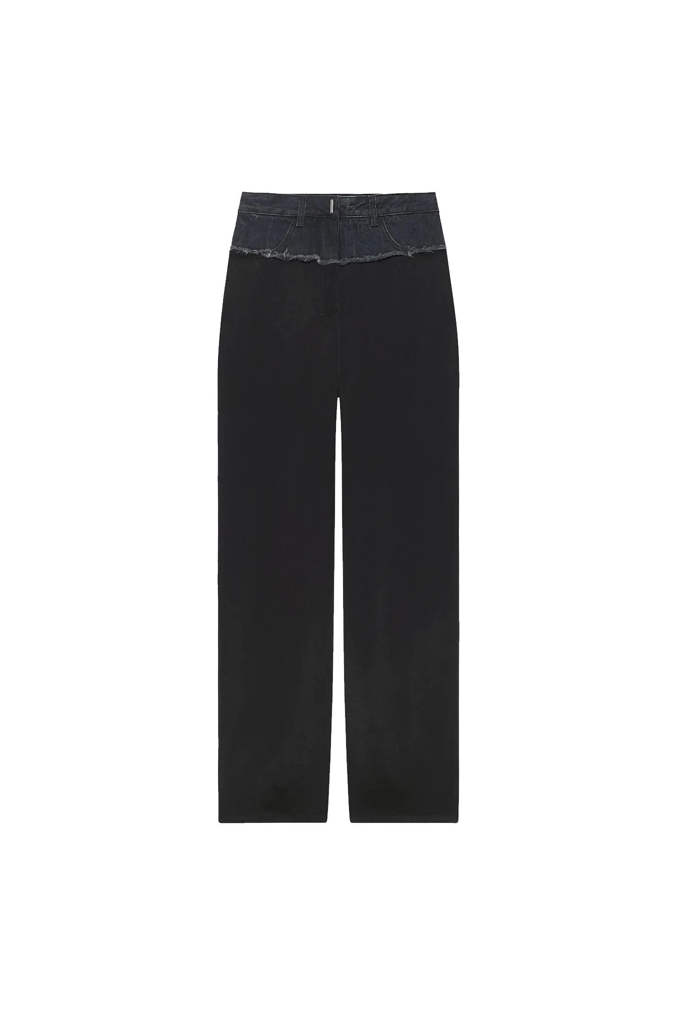 Wide Leg Denim Mix Trousers