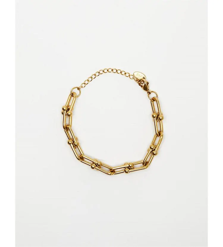 Stella + Gemma Chunky Link/Ball Chain Gold Bracelet