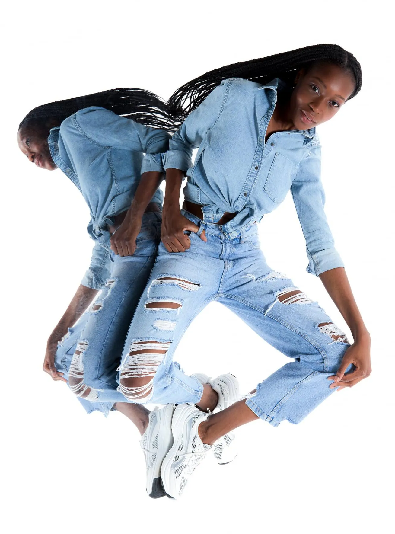 Camicia di jeans Blu denim medio