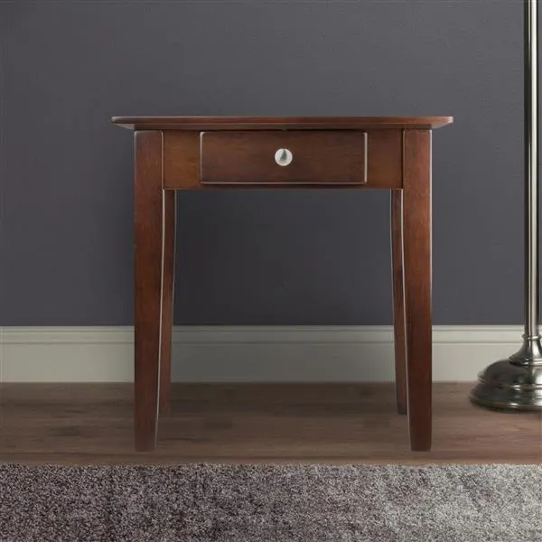 Table Rochester, 20 po x 20 po, bois, noyer