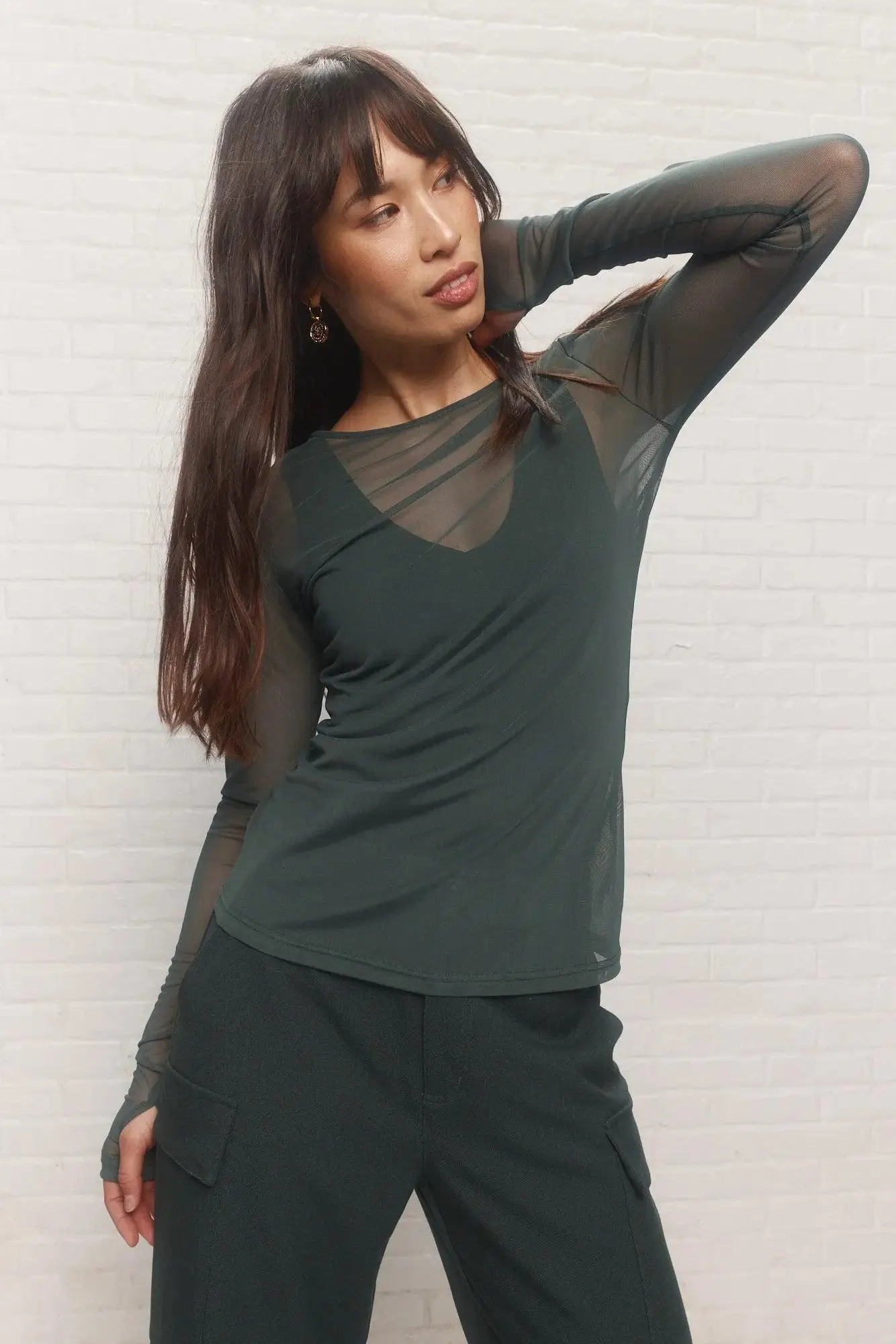 Dereck | Chandail transparent vert