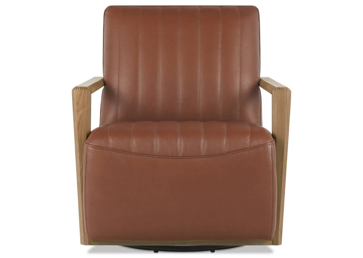 Fauteuil pivotant en cuir Simone